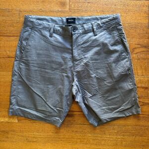 RVCA Men's Chino Shorts Gray Size 34 Flat Front Casual Walk Shorts